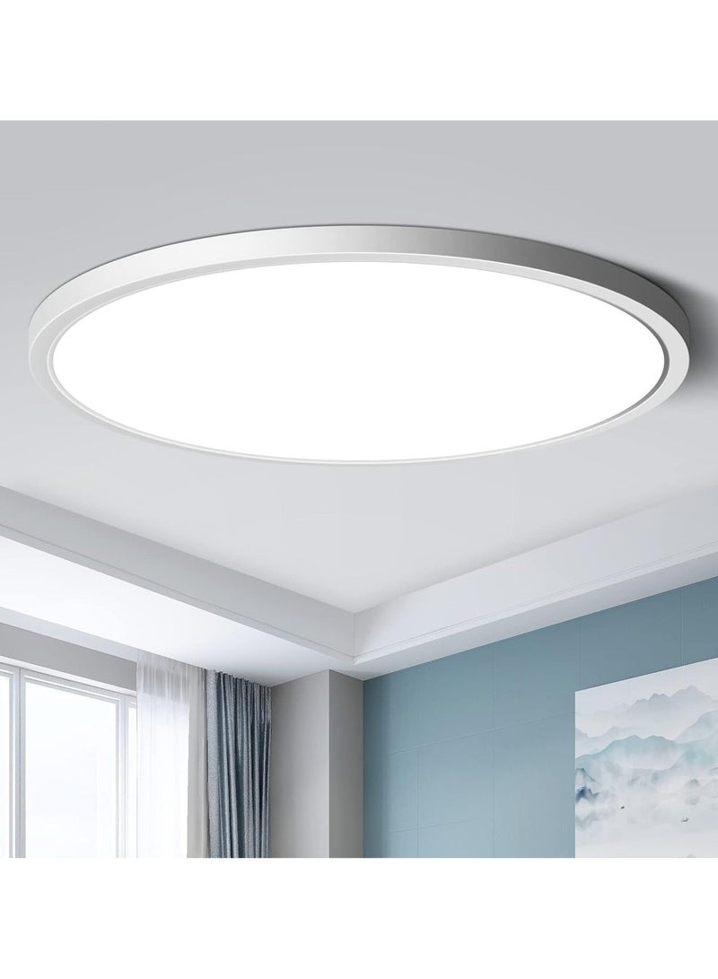 DUNISO Flush Mount Ceiling Light Fixture, Round White Ceiling Lights with Adjustable Lighting, Three Color Temperature,Suitable for Living Room, Bedroom, Kitchen, Bathroom, Hallway - Image 1